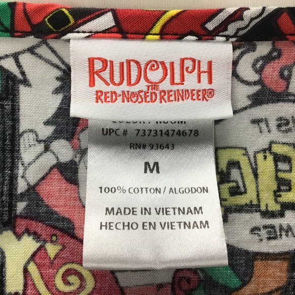 Rudolph The Red Nose Reindeer Holiday Christmas Festive Scrubs Size Medium - Picture 8 of 9